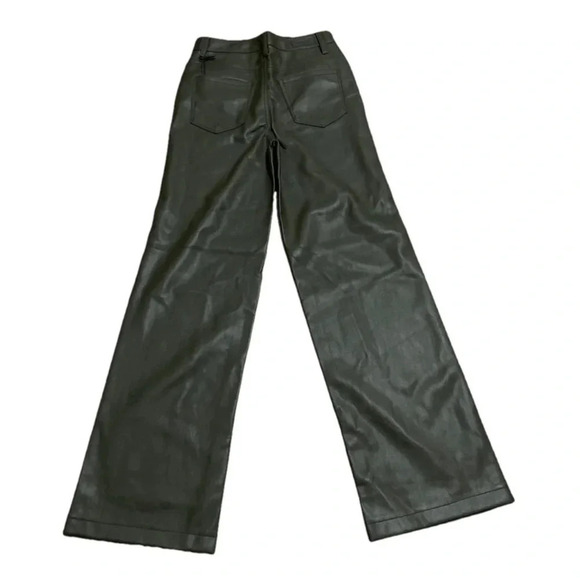 BLANKNYC Franklin High Waist Faux Leather Wide Leg Pants Sign up green. Size 31 - Picture 3 of 10